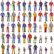 50pcs Model Railway O Scale 1:50 Seated Standing Figures Painted People P50W