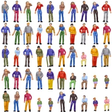 50pcs Model Railway O Scale 1:50 Seated Standing Figures Painted People P50W