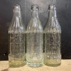 Set Of 3 X Cottee’s Embossed Vintage Pyro Label Soft Drink Glass Bottles