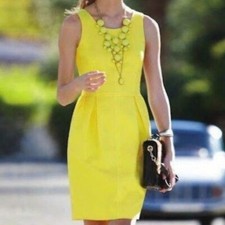 Women J Crew Cotton Shift Dress back zip  sz 4