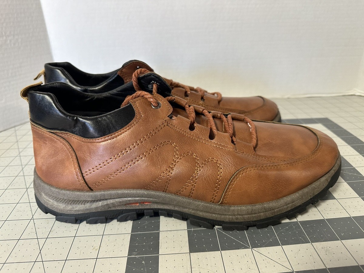 HTF‎ mens Leather lace up rubber lug sole Oxfords size 42 (9) HTF Shoes Mens US 14 Brown Leather Lace Up Rubber Lug Sole  main image 3