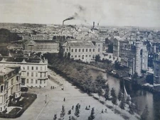 Stadhouderskade Hooftstraat Amsterdam Holland 1894 Heinen bird's eye view print