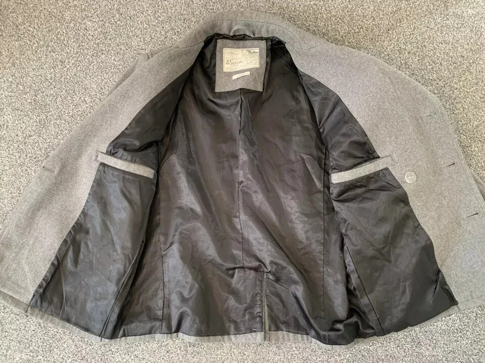 GIACCONE TRENCH LANA BURTON GRIGIO -L- PEACOAT JACKET WOOL DOUBLE BREASTED GREY - Imagen 2 de 4