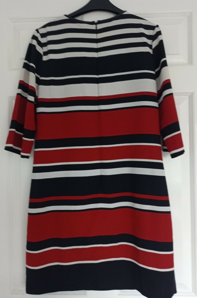 OASIS Black Cream Rust Colour Stripe Tunic Shift Dress Size 10 Good Condition eBay
