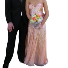 Sherri Hill coral sequin silk prom/formal gown