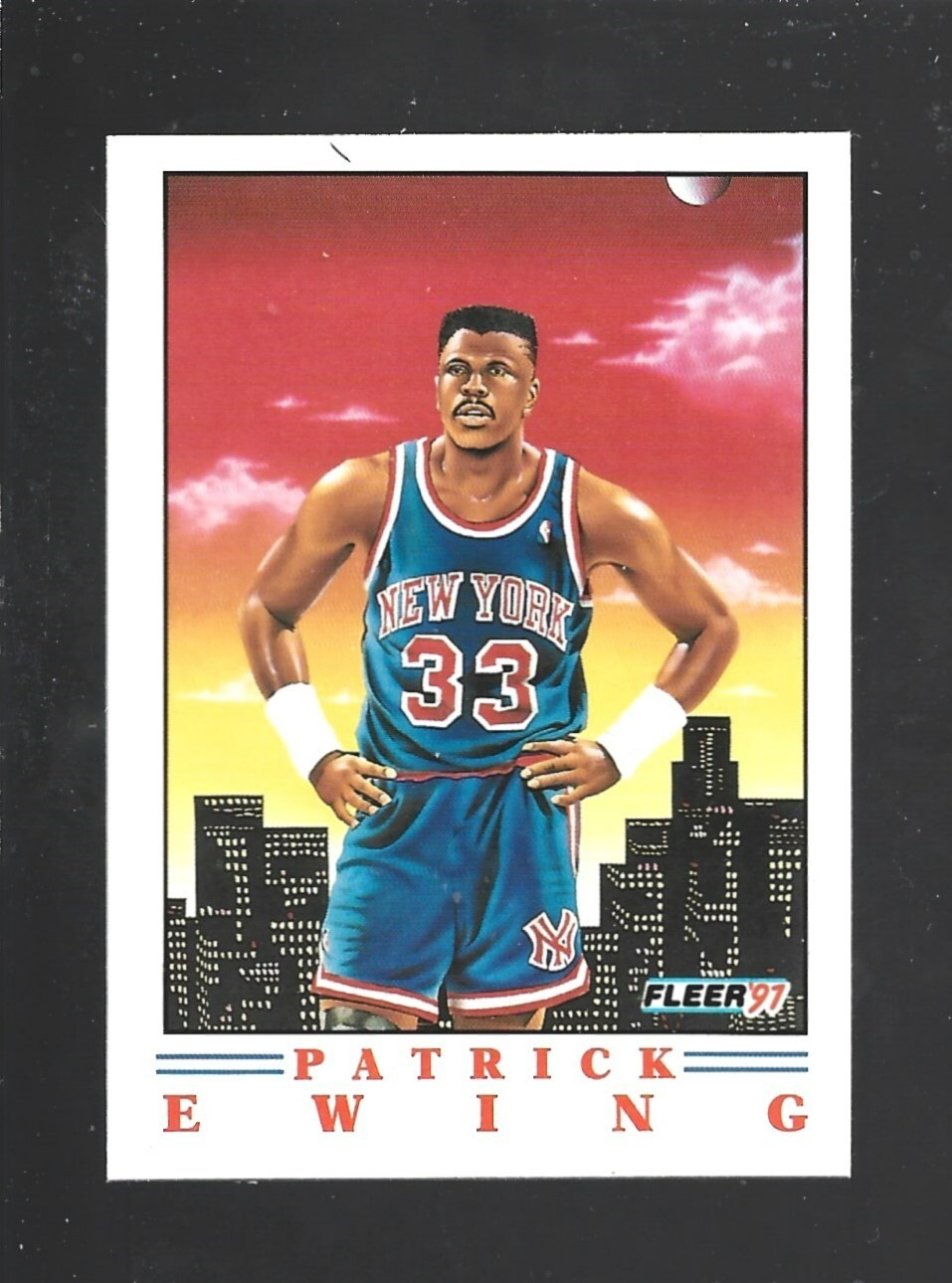 1991 Fleer Pro-Visions #4 Patrick Ewing card, New York Knicks HOF