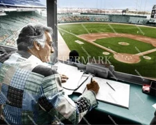 RX540 Bob Uecker Milwaukee Brewers Press Box 8x10 11x14 16x20 Colorized Photo