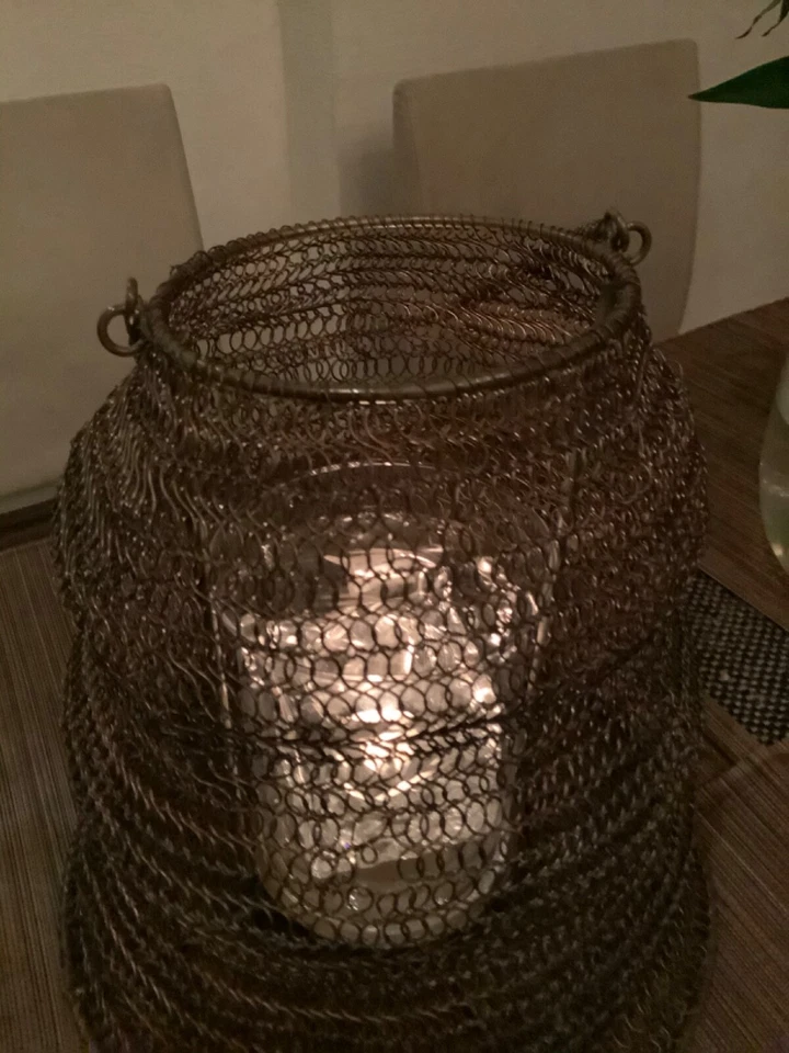  Xlarge bronze metal wire Pomax designer lantern/hurricane - Image 4 of 4