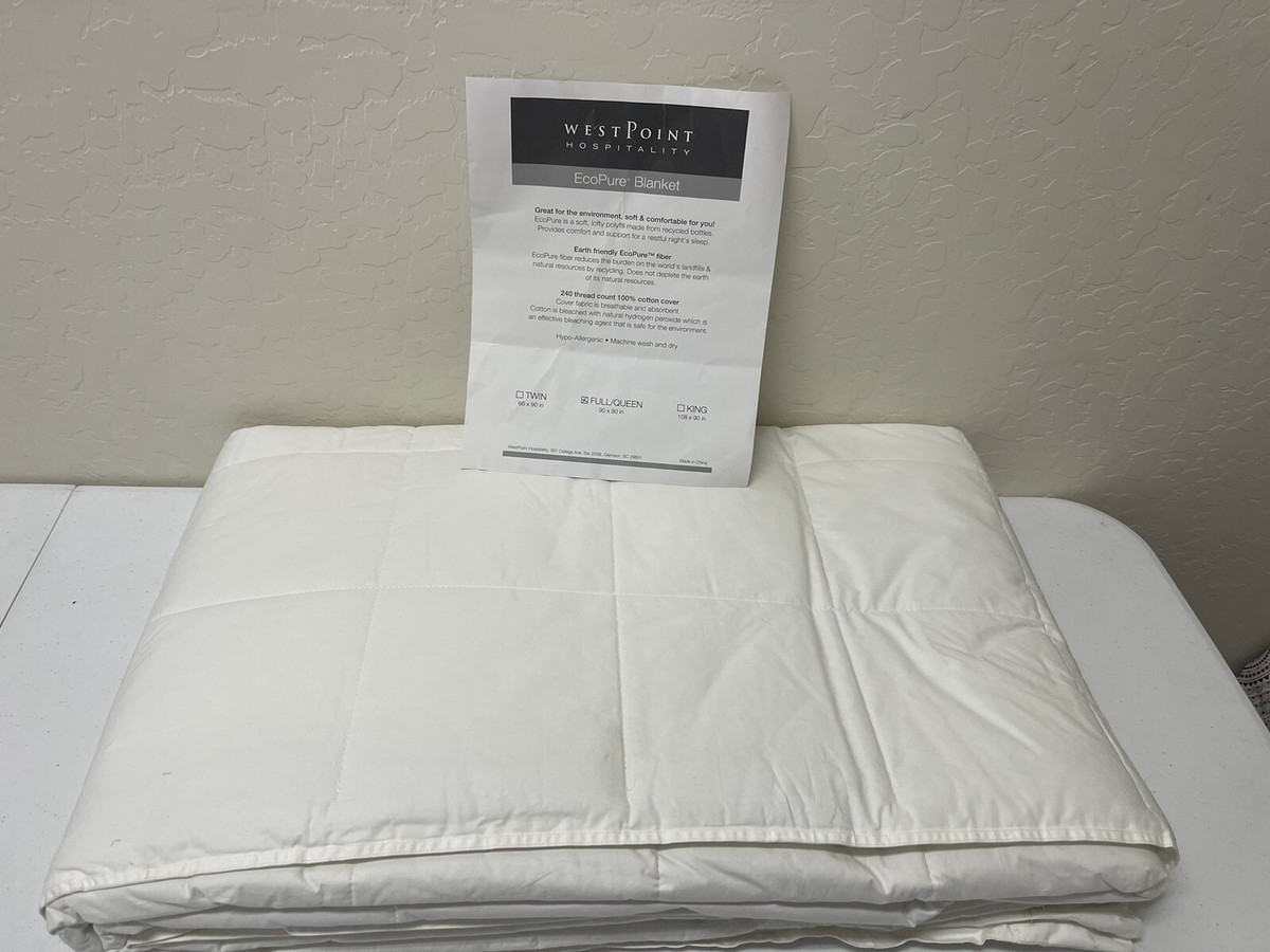 West Point Hospitality Ecopure Full Queen Down Alternative Blanket White