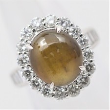 Gem CatÃÂ¢ÃÂÃÂs Eye Chrysoberyl Diamond Platinum Ring 10.14CTW