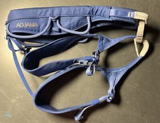 VERY NICE PETZL ADJAMA SIZE LARGE CLIMBING HARNESS WITH MAMMUT CHALK BAG