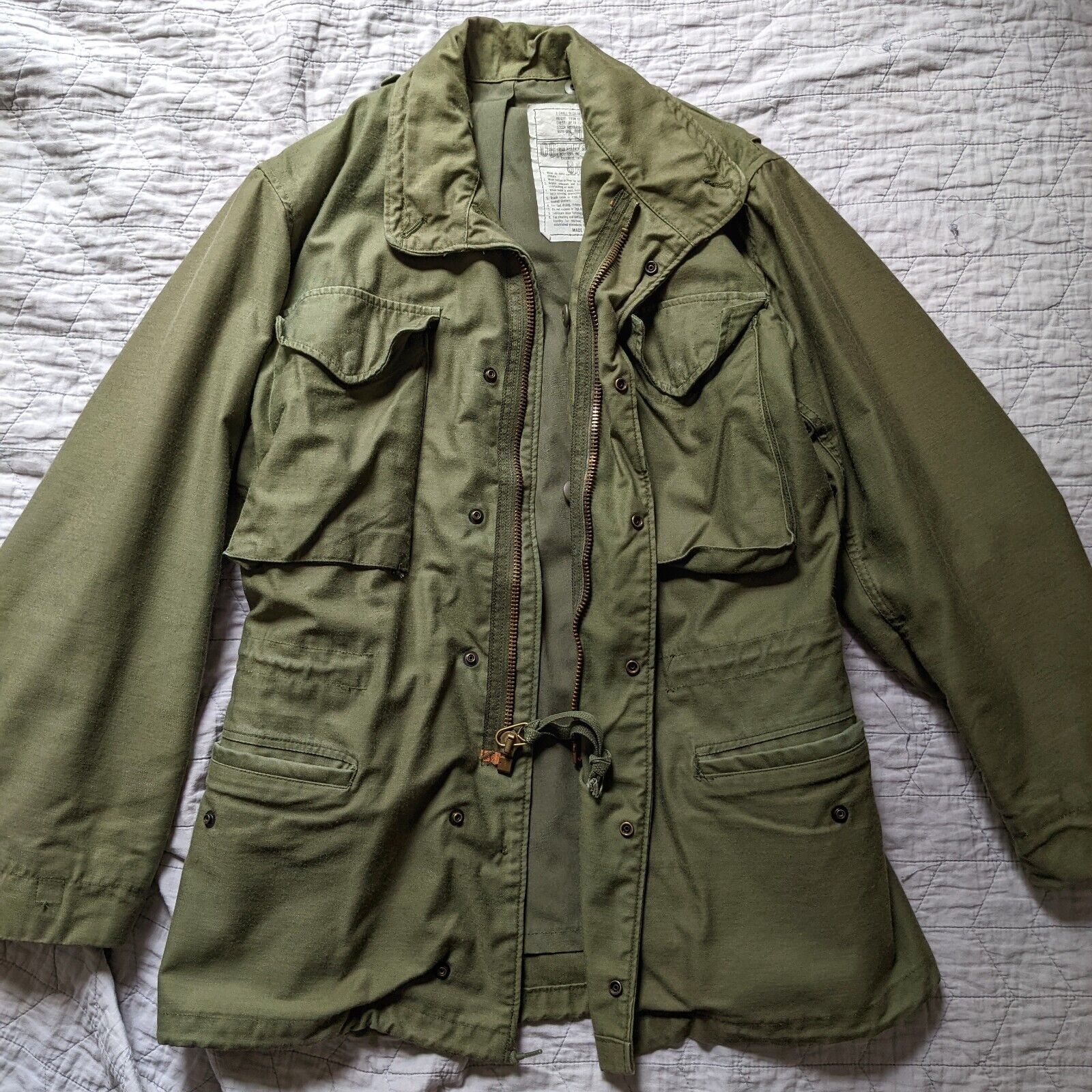 stykke Tag telefonen Belønning Vintage 90s Alpha Industries M-65 Jacket Size XS Olive OD Made USA w/o  Epaulets | eBay