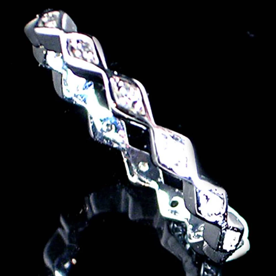 BRILLIANT GEOMETRIC ETERNITY CZ BAND RINGS_Size-7__925 STERLING SILVER-NF - Image 4 of 4