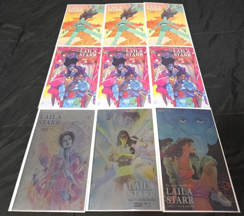 LOT OF 9 THE MANY DEATHS OF LAILA STARR #1 1ST & 2ND PRINTS & #1-3 FOIL VARIANTS