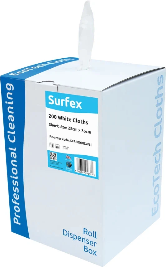 ECOTECH 1 Ply White Surfex Rolls x 1 In Dispenser Box