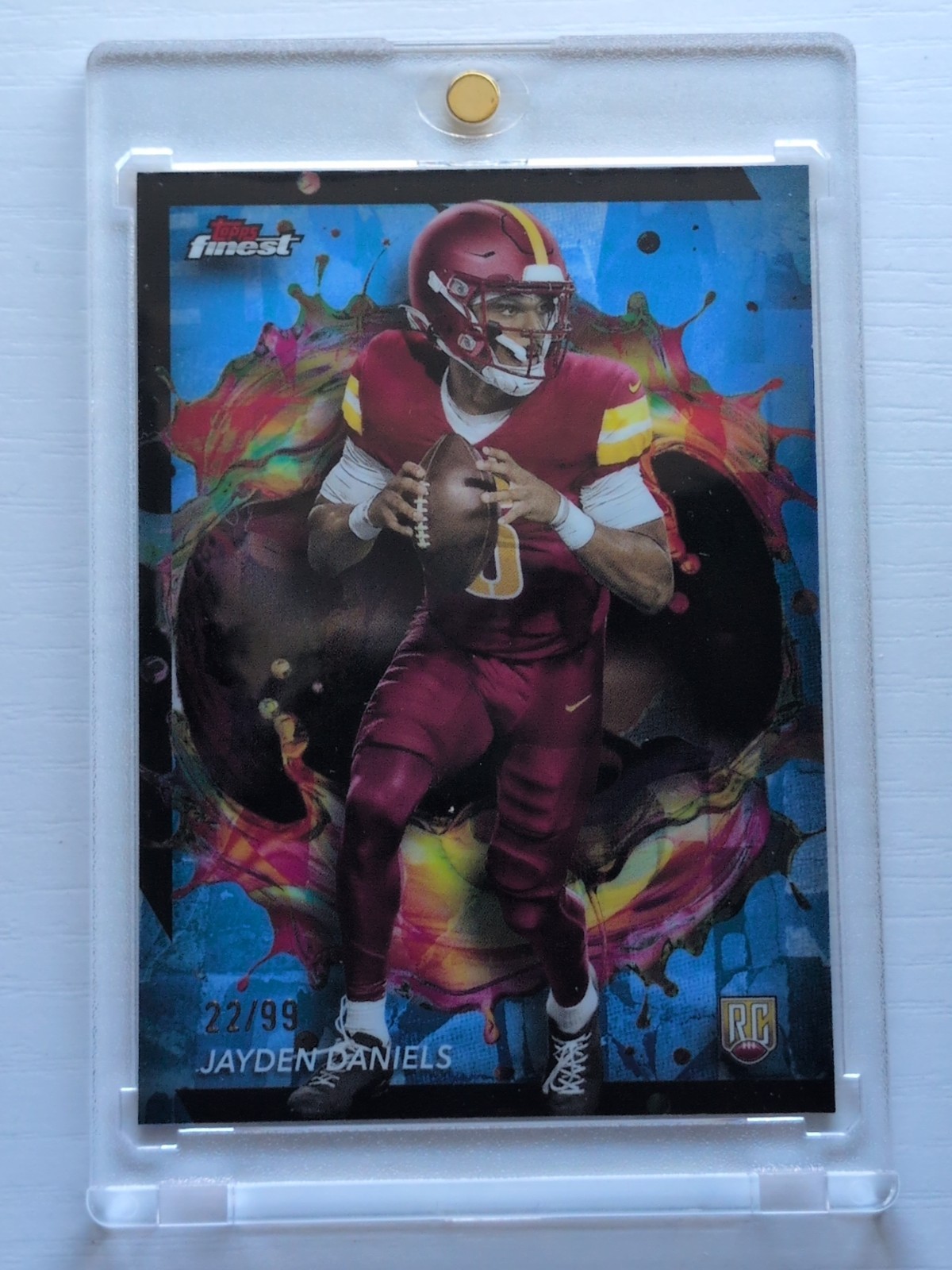2024 Topps Finest - Rare Jayden Daniels #246 Blue Refractor /99 (RC)