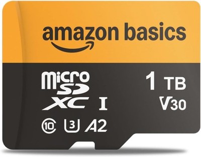 Amazon Basics microSDXC 200 Mbit/s A2 U3 1TB Micro-SD Speicherkarte mit Adapter