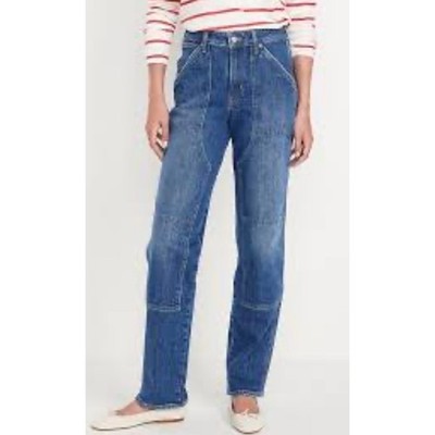 Old Navy High Rise OG Loose Utility Carpenter blue jeans, size 10