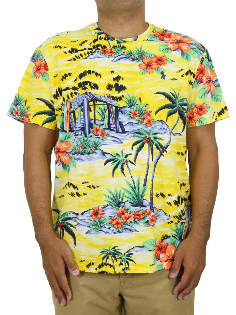 Polo Ralph Lauren Classic Fit Cotton Crewneck Full Print Floral T-Shirt - Yellow