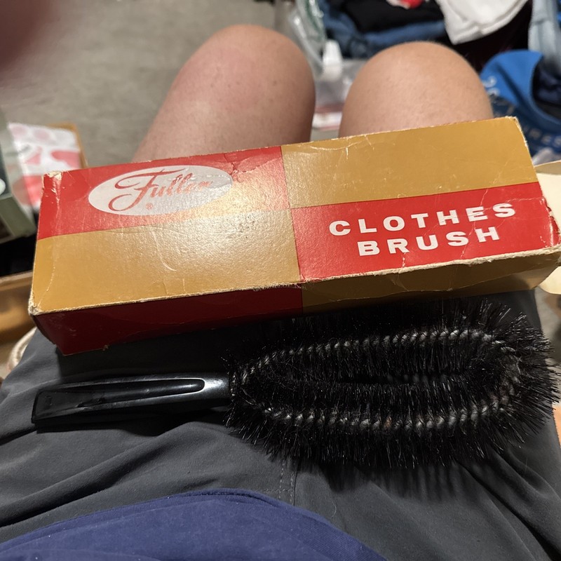 Fuller Brush Co Vintage Black Clothes Brush Lint Remover USA made Handheld W/box