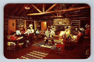 Lake Luzerne NY-New York Hidden Valley Ranch Stone Room Vintage Postcard
