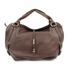 CELINE Leather Bittersweet Shoulder Bag Hand Bag Bronze Authentic Used F/S