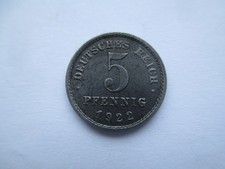 5 Pfennig 1922 E - Ersatzm&uuml;nzen des ersten Weltkriegs