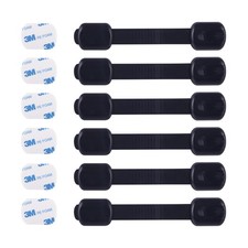 - Child Safety Cabinet Locks 6 Pack   Adjustable Baby Proofing Strap Latche...