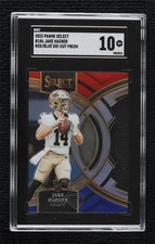 2023 Select Premier Level Red & Blue Prizm Die-Cut Jake Haener SGC 10 GEM 05f4