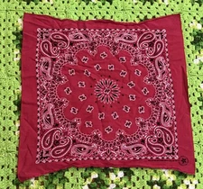 Vtg Hav A Hank USA Red Bandana Paisley Cotton Retro Handkerchief Retro Grunge