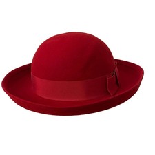 Doeskin Bollman  Co Wool Red Bow Hat Made in USA Vintage