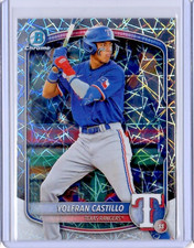 2025 Bowman Chrome Draft Mega Box Yolfran Castillo RC Laser Refractor Rangers