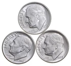 Choice Unc 1955 P+D+S Roosevelt Dime Gem BU Collection Lot Set *4087