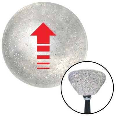Red Broken Directional Arrow Up Clear Retro Metal Flake Shift Knob M16x1.5 Auto