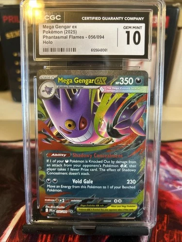 Mega Gengar Ex 056/094 Holo - Pokémon Phantasmal Flames CGC 10 Gem Mint