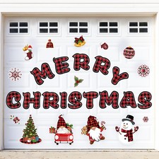 28PCS Christmas Garage Door Decorations Magnets - Large Merry Xmas Gnome Sno...