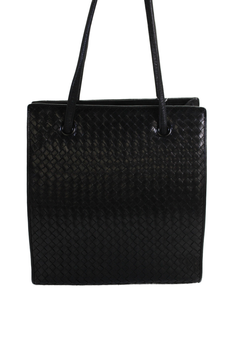 Enzo Angiolini Womens Leather Woven Button Closure Shoulder Handbag BlackFree Shipping in US $100+ Orders | $6.95 Orders Below