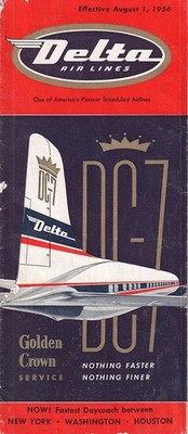 Delta Air Lines timetable 1956/08/01