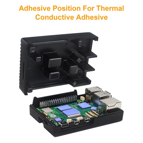 Raspberry Pi 5 Passive Cooling Aluminum Shell Coque en métal Aluminum Alloy Box - Afbeelding 11 van 12