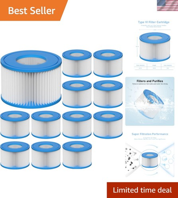 #ad Type VI Spa Filter Cartridge 12 Quality Filters for Clean Hot Tub Fun $62.69