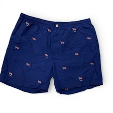 Polo Ralph Lauren Mens XL Navy Blue American Flag Embroidered Swim Trunks Shorts