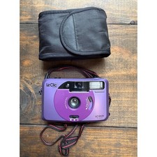 Le Clic Film Camera OS 35mm Point Shoot Purple Flash LC18 EV Case 1084 UNTESTED