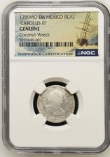 1789 MO FM MEXICO CAROLUS III REAL Shipwreck Coconut Wreck NGC Graded GENUINE