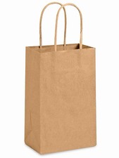 Uline Kraft Paper Shopping 125 Bags 5    x 3    x 8    With Handles