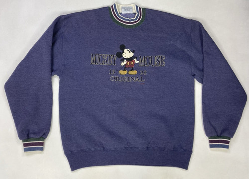 VINTAGE Disney Mickey Mouse Crewneck Sweatshirt Men Large Blue USA 90s