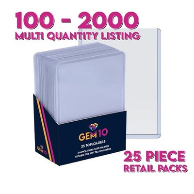 Gem10 Toploaders, (100, 200, 500, 1000, 2000), 3x4, 35pt, Card Sleeves, Pokemon