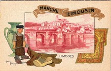  Marche Limousin , LIMOGES, France Postcard - Artist Signed GASTON MARECHAUX