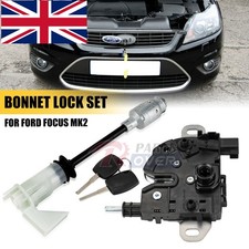 Bonnet Release Lock Latch Catch w/ Key Set 1343577 For Ford Focus MK2 MK1- MPV