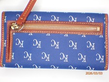Dooney & Bourke Kansas City Royals MLB Wristlet Wallet Clutch Purse W/Box
