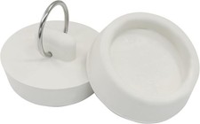1-1/2inch White Rubber Bathtub Drain Stopper, Tub Sink Drain Plug with Hanging